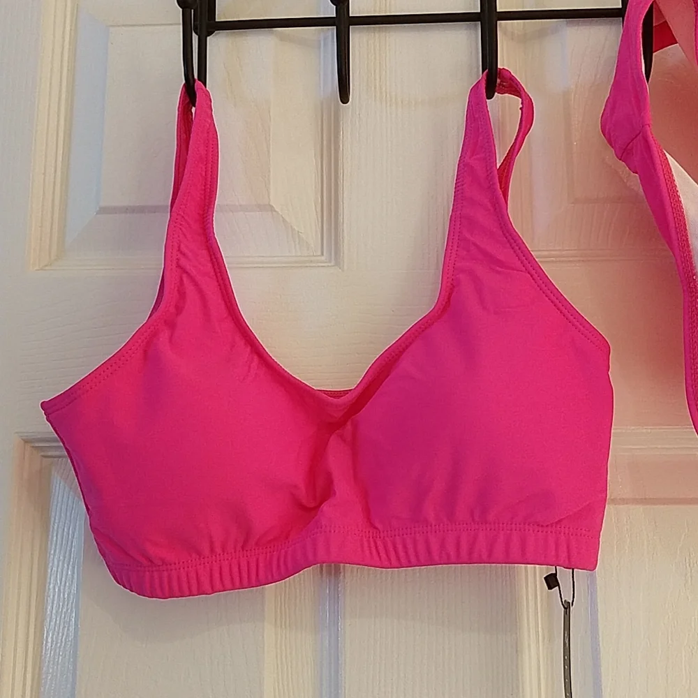 NWT Tempt Me Cheeky High Waisted Neon Pink Bikini - Small - Picture 6 of 10